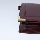 CARTIER Must Line Shoulder Bag Leather Bordeaux Gold Auth mr732-9