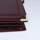 CARTIER Must Line Shoulder Bag Leather Bordeaux Gold Auth mr732-14