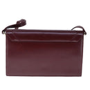 CARTIER Must Line Shoulder Bag Leather Bordeaux Gold Auth mr732-2