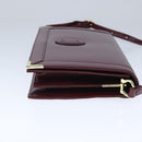 CARTIER Must Line Shoulder Bag Leather Bordeaux Gold Auth mr732-4
