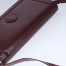 CARTIER Must Line Shoulder Bag Leather Bordeaux Gold Auth mr732-6