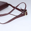 CARTIER Must Line Shoulder Bag Leather Bordeaux Gold Auth mr732-7