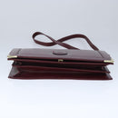 CARTIER Must Line Shoulder Bag Leather Bordeaux Gold Auth mr732-5