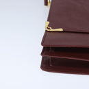 CARTIER Must Line Shoulder Bag Leather Bordeaux Gold Auth mr733-14