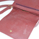 CARTIER Must Line Shoulder Bag Leather Bordeaux Gold Auth mr733-10