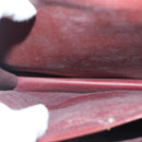 CARTIER Must Line Shoulder Bag Leather Bordeaux Gold Auth mr733-21