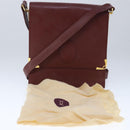 CARTIER Must Line Shoulder Bag Leather Bordeaux Gold Auth mr733-12