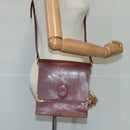 CARTIER Must Line Shoulder Bag Leather Bordeaux Gold Auth mr733-22
