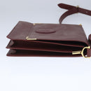 CARTIER Must Line Shoulder Bag Leather Bordeaux Gold Auth mr733-4