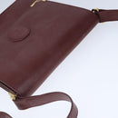 CARTIER Must Line Shoulder Bag Leather Bordeaux Gold Auth mr733-6