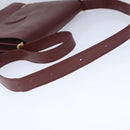 CARTIER Must Line Shoulder Bag Leather Bordeaux Gold Auth mr733-7