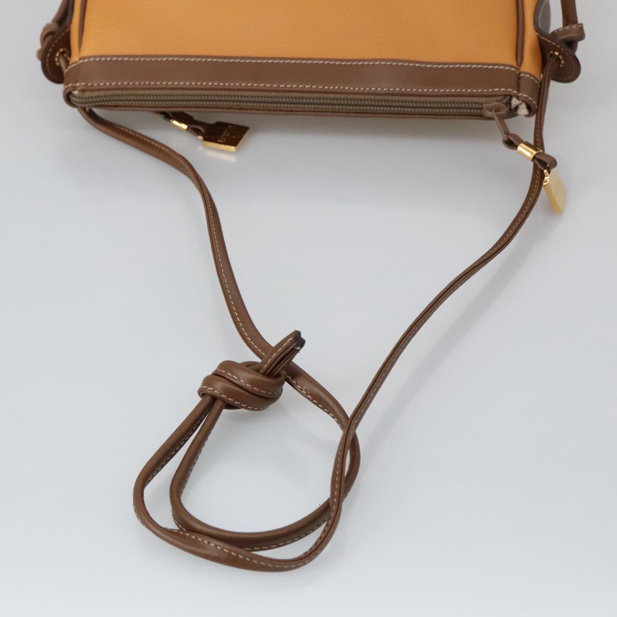 LOEWE Anagram Shoulder Bag Leather Brown Auth mr734