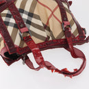 BURBERRY Nova Check Hand Bag PVC Leather 2way Beige Auth mr743-14