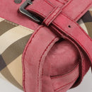 BURBERRY Nova Check Hand Bag PVC Leather 2way Beige Auth mr743-15