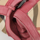BURBERRY Nova Check Hand Bag PVC Leather 2way Beige Auth mr743-16