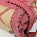 BURBERRY Nova Check Hand Bag PVC Leather 2way Beige Auth mr743-10