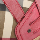 BURBERRY Nova Check Hand Bag PVC Leather 2way Beige Auth mr743-18