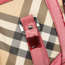 BURBERRY Nova Check Hand Bag PVC Leather 2way Beige Auth mr743-19