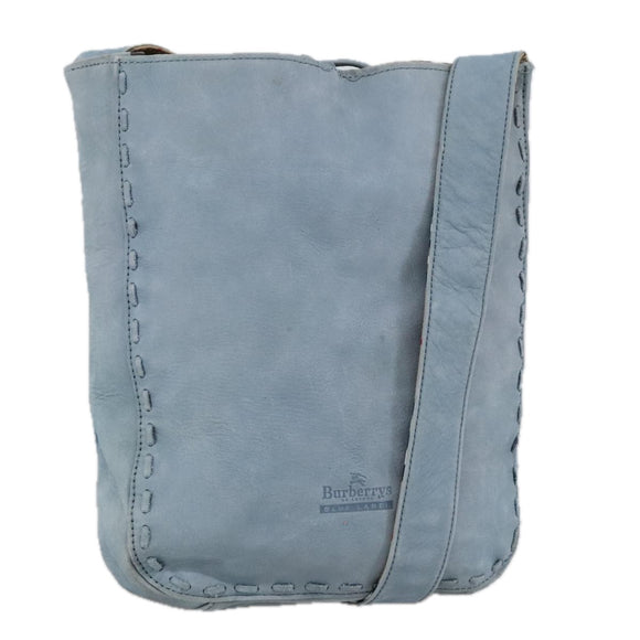 Burberrys Blue Label Shoulder Bag Leather Light Blue Auth mr745