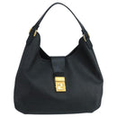 FENDI Zucchino Canvas Shoulder Bag Black Auth mr746-1