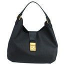 FENDI Zucchino Canvas Shoulder Bag Black Auth mr746-13