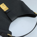 FENDI Zucchino Canvas Shoulder Bag Black Auth mr746-6