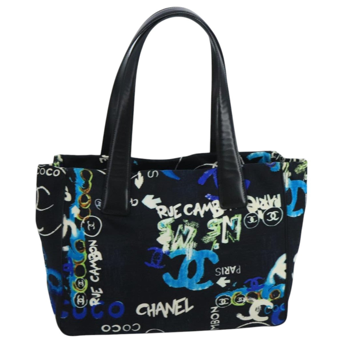 CHANEL New Travel line Hawaii Limited Tote Bag Nylon Black CC Auth mr765 - 0