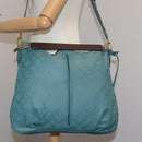 LOUIS VUITTON Mahina Selene MM Shoulder Bag Leather Blue Lagon M93986 Auth mr766-38