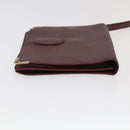 CARTIER Clutch Bag Leather Suede 2Set Bordeaux Auth mr782-12