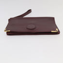 CARTIER Clutch Bag Leather Suede 2Set Bordeaux Auth mr782-15