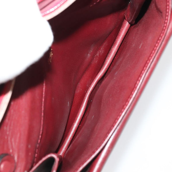 CARTIER Clutch Bag Leather Suede 2Set Bordeaux Auth mr782