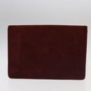 CARTIER Clutch Bag Leather Suede 2Set Bordeaux Auth mr782-3