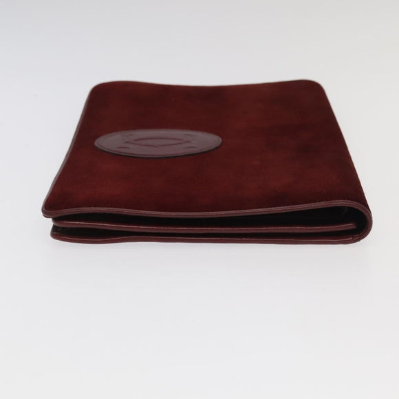 CARTIER Clutch Bag Leather Suede 2Set Bordeaux Auth mr782