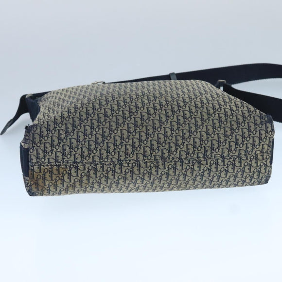 Christian Dior Trotter Canvas Shoulder Bag Navy Auth mr790