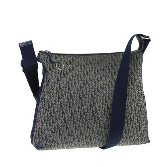 Christian Dior Trotter Canvas Shoulder Bag Navy Auth mr790