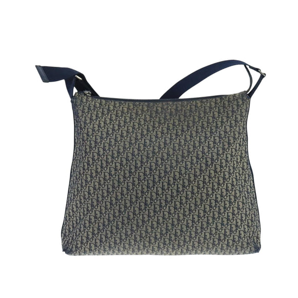 Christian Dior Trotter Canvas Shoulder Bag Navy Auth mr790
