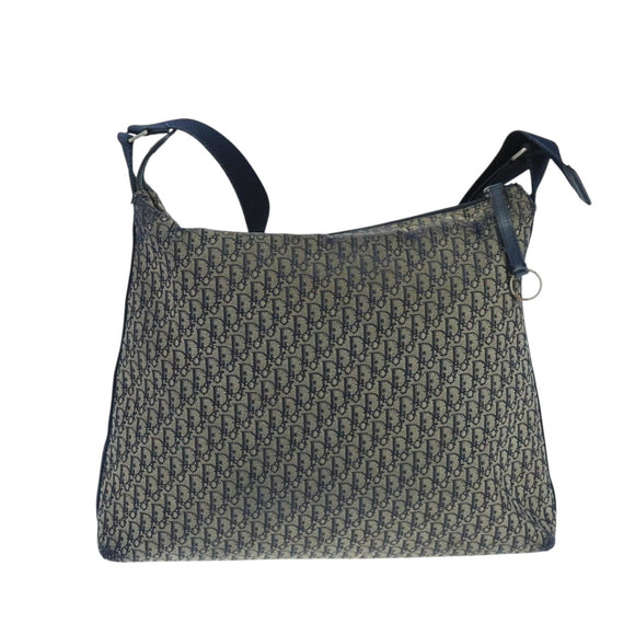 Christian Dior Trotter Canvas Shoulder Bag Navy Auth mr790