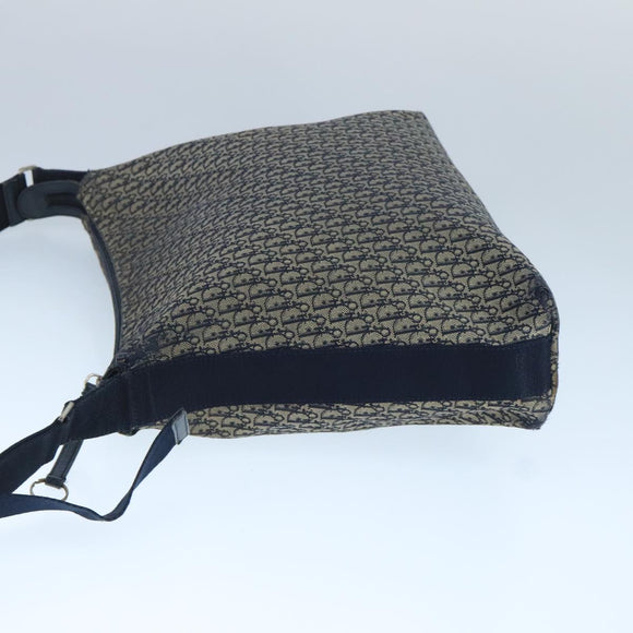 Christian Dior Trotter Canvas Shoulder Bag Navy Auth mr790