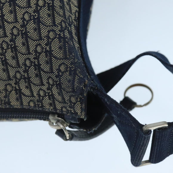 Christian Dior Trotter Canvas Shoulder Bag Navy Auth mr790