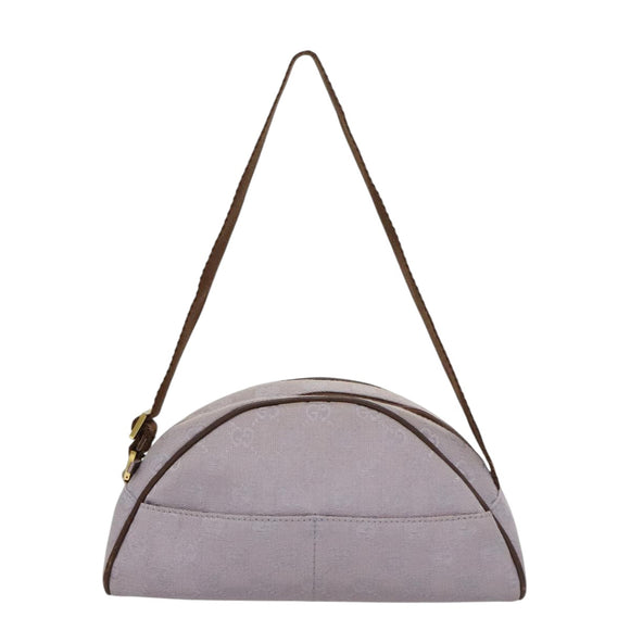 GUCCI GG Canvas Shoulder Bag Purple Gold Auth mr791