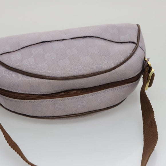 GUCCI GG Canvas Shoulder Bag Purple Gold Auth mr791