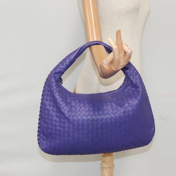 BOTTEGA VENETA Hobo Shoulder Bag Leather Purple Auth mr793M