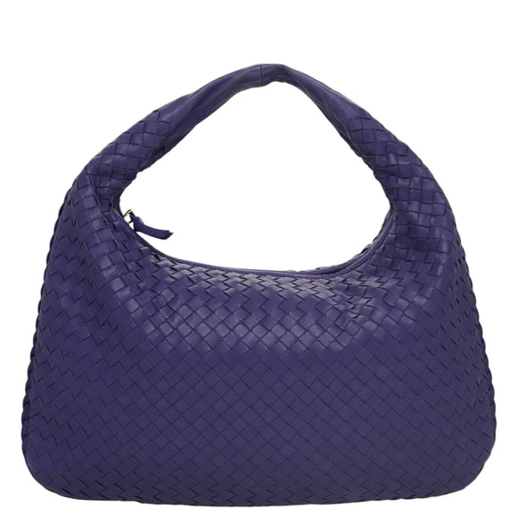 BOTTEGA VENETA Hobo Shoulder Bag Leather Purple Auth mr793M
