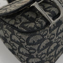 Christian Dior Trotter Canvas Saddle Shoulder Bag Navy Silver Auth mr803-8