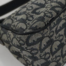 Christian Dior Trotter Canvas Saddle Shoulder Bag Navy Silver Auth mr803-16