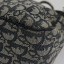 Christian Dior Trotter Canvas Saddle Shoulder Bag Navy Silver Auth mr803-17