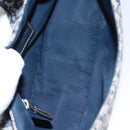 Christian Dior Trotter Canvas Saddle Shoulder Bag Navy Silver Auth mr803-11