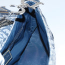 Christian Dior Trotter Canvas Saddle Shoulder Bag Navy Silver Auth mr803-22