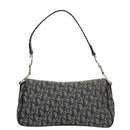 Christian Dior Trotter Canvas Saddle Shoulder Bag Navy Silver Auth mr803-2