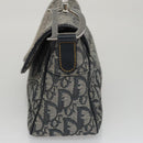 Christian Dior Trotter Canvas Saddle Shoulder Bag Navy Silver Auth mr803-3